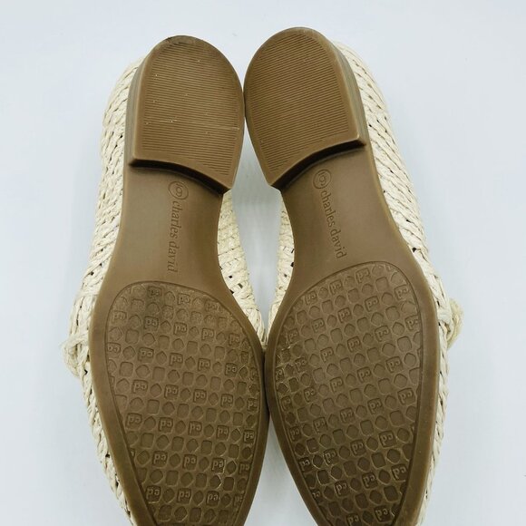 Charles David Shoes Womens 6 M Off White Finite Bow Comfort Flats Heels Loafers - Picture 9 of 11